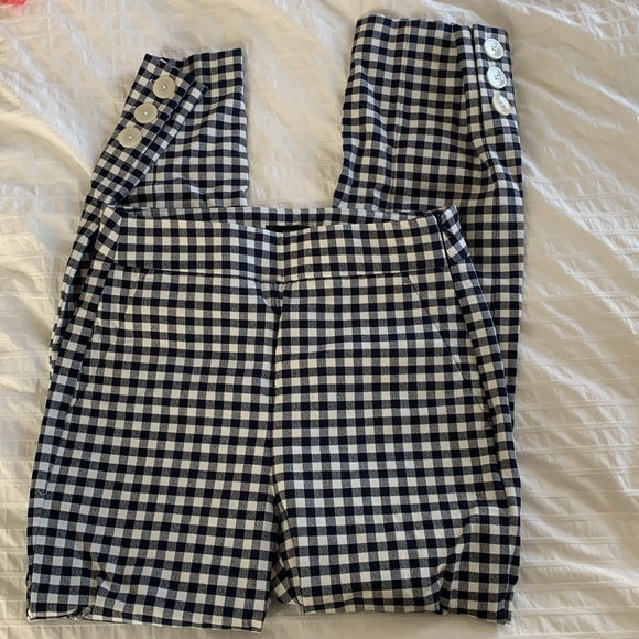 J. Crew Remi Pant in Gingham with Buttons - Picture 3 of 5